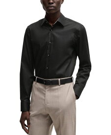 ヒューゴボス メンズ トップス シャツ Hugo Boss Men's Easy-Iron Slim-Fit Poplin Shirt Black ブラック
