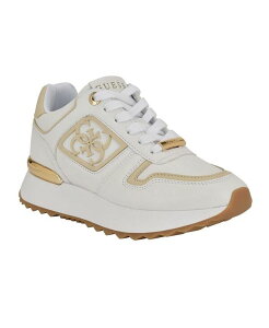 QX fB[X V[Y Xj[J[ GUESS Women's Koyaa Round Toe Sneakers White/Gold Multi zCg