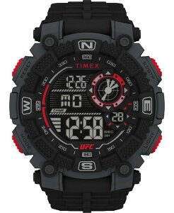 ^CbNX Y ANZT[ rv Black Timex UFC Men's Quartz Redemption Resin Black Watch 50mm