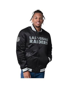 X^[^[ Y AE^[ WPbgEu] Te WPbg Starter Men's Black/Silver Las Vegas Raiders Closer Reversible Satin Full-Snap Jacket Black Silver ubN