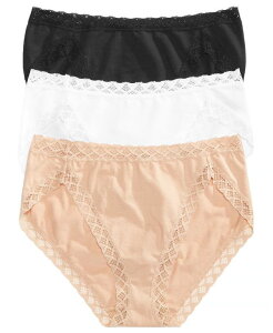 �i�g�� ���f�B�[�X �A���_�[�E�F�A �p���c Natori Bliss French Cut Brief Underwear 3-Pack 152058MP Black/Cafe/White �z���C�g