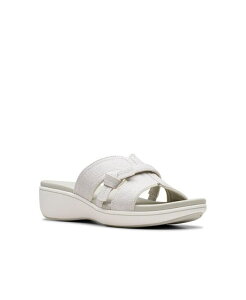 N[NX fB[X V[Y T_ Clarks Cloudsteppers Women's Breeze Rae Mia Slip-On Flat Sandals Off White Interest