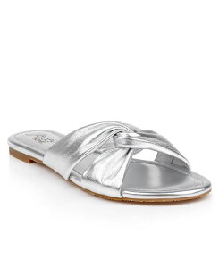 �W���E�F���_�O���C�~�V���J ���f�B�[�X �V���[�Y �T���_�� Jewel Badgley Mischka Women's Nicolet Flat Slide Sandals Silver Leather �V���o�[