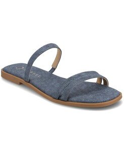 Wl RNV fB[X V[Y T_ Journee Collection Women's Brisa Multi Strap Slip On Flat Sandals Denim fj