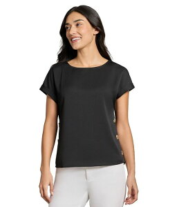 �W���[���Y�j���[���[�N ���f�B�[�X �g�b�v�X �V���c ���� Jones New York Women's Side-Button Short-Sleeve Top Jones Black �u���b�N