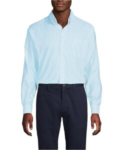 �����Y�G���h �����Y �g�b�v�X �V���c �I�b�N�X�t�H�[�h Lands' End Men's Pattern No Iron Supima Oxford Dress Shirt Light blue sky classic stripe �u���[