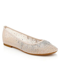 WEF_OC~VJ fB[X V[Y pvX Jewel Badgley Mischka Women's Nuala Round Toe Dress Flats Nude Mesh
