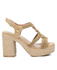 yz LV^C fB[X T_ V[Y Women's Heeled Jute Platform Sandals By XTI Beige