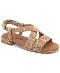 yz WFg\EY fB[X T_ V[Y Women's Heather Crisscross Flat Sandals Natural Zebra