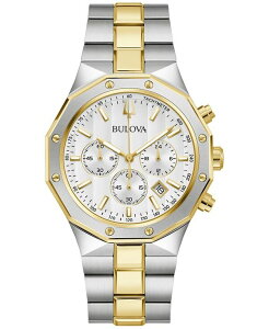 uo Y ANZT[ rv TVc Bulova Men's Prestige Chronograph Two-Tone Stainless Steel Bracelet Watch 40mm Two-tone