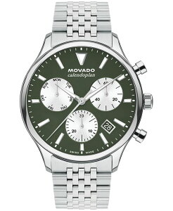 ���o�h �����Y �A�N�Z�T���[ �r���v T�V���c Movado Men's Calendoplan Swiss Quartz Chrono Stainless-Steel Watch 43mm Silver-Tone �V���o�[