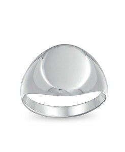 uO Y ANZT[ O Bling Jewelry Basic Simple Initial Monogram Sterling Silver Ring for Men Oval Signet Design Silver a Vo[