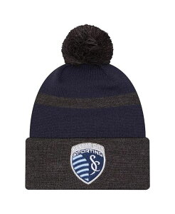 �j���[�G�� �����Y �A�N�Z�T���[ �X�q �j�b�g New Era Men's Blue Sporting Kansas City 2025 Kickoff Cuffed with Pom Knit Hat Blue �u���[