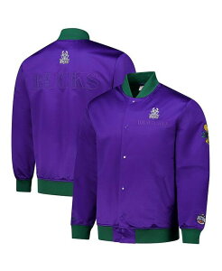 �~�b�`�F��&�l�X �����Y �A�E�^�[ �W���P�b�g�E�u���]�� �T�e�� �W���P�b�g Mitchell & Ness Men's Purple Milwaukee Bucks Hardwood Classics Team OG 3.0 Lightweight Satin Full-Snap Jacket Purple �p�[�v��