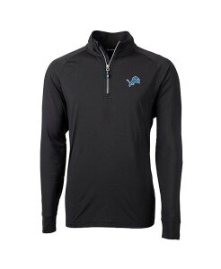 Jb^[AhobN Y AE^[ WPbgEu] jbg WPbg Cutter & Buck Men's Black Detroit Lions Adapt Eco Knit Quarter-Zip Pullover Jacket Black ubN