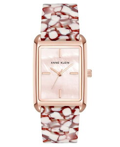 ANC fB[X ANZT[ rv Anne Klein Women's Quartz Red and Pink Acetate Bracelet Watch 26mm Red Pink and Rose Gold-Tone bh