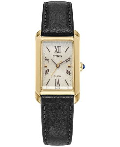 V`Y fB[X ANZT[ rv U[ Citizen Women's Classic Eco Bianca Black Faux-Leather Strap Watch 32mm