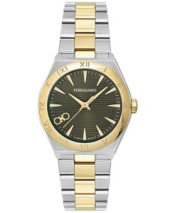 tFK fB[X ANZT[ rv TVc Ferragamo Women's Swiss Vega Upper East Two-Tone Stainless Steel Bracelet Watch 28mm Two Tone
