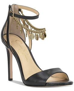 WFVJVv\ fB[X V[Y T_ Jessica Simpson Women's Jetser Embellished Chain Dress Sandals Black Lizard ubN