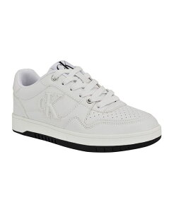 JoNC fB[X V[Y Xj[J[ [X S Calvin Klein Women's Henlea Logo Lace-Up Casual Sneakers White zCg