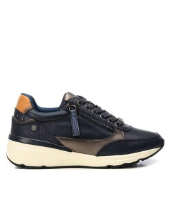 LV^C fB[X V[Y Xj[J[ U[ Carmela Collection Women's Leather Casual Sneakers By Xti Navy lCr[