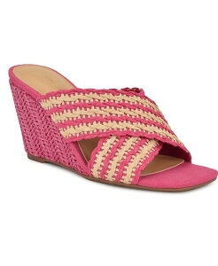 iCEFXg fB[X V[Y T_ Nine West Women's Novela Slip-On Wedge Sandals Pink Natural sN