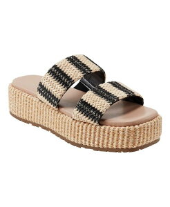 }[NtBbV[ fB[X V[Y T_ Marc Fisher Women's Pelma Casual Slip-On Sandals Black Stripe Multi ubN