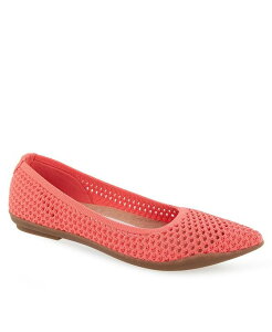 �G�A���\�[���Y ���f�B�[�X �V���[�Y �p���v�X Aerosoles Women's Danielle Pointed Toe Flat Flats Coral Textured Knit Fabric �R�[����