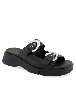 �G�A���\�[���Y ���f�B�[�X �V���[�Y �T���_�� Aerosoles Women's Faith Round Toe Flatform Sandals Black Leather �u���b�N