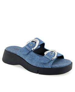 �G�A���\�[���Y ���f�B�[�X �V���[�Y �T���_�� Aerosoles Women's Faith Round Toe Flatform Sandals Blue Denim Suede �f�j��
