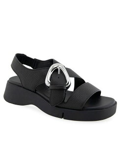 �G�A���\�[���Y ���f�B�[�X �V���[�Y �T���_�� Aerosoles Women's Fez Round Toe Flatform Sandals Black Pebbled Leather �u���b�N
