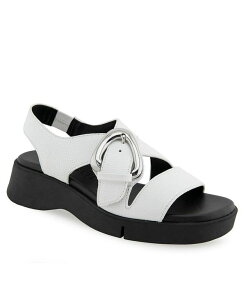 �G�A���\�[���Y ���f�B�[�X �V���[�Y �T���_�� Aerosoles Women's Fez Round Toe Flatform Sandals Bright White Pebbled Leather �z���C�g
