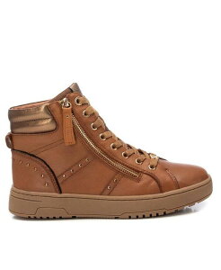 LV^C fB[X V[Y Xj[J[ u[c U[ Carmela Collection Leather Sneaker Booties By Xti Camel L