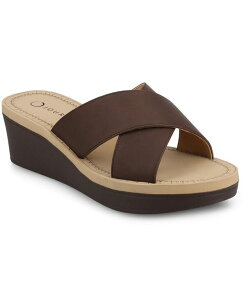 Wl RNV fB[X V[Y T_ Journee Collection Women's Biara Slip-On Wedge Sandals Brown uE