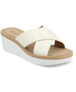Wl RNV fB[X V[Y T_ Journee Collection Women's Biara Slip-On Wedge Sandals White zCg