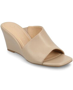 Wl RNV fB[X V[Y T_ Journee Collection Women's Clementine D'Orsay Slip-On Wedge Sandals Taupe g[v