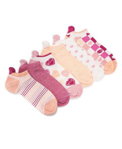 ���N���N�X ���f�B�[�X �A���_�[�E�F�A �C�� MUK LUKS Women's 6 Pack 3D Tab Low Cut Socks Multi �}���`�J���[