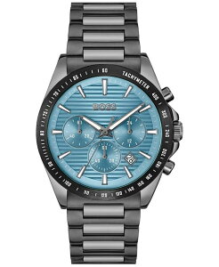 �q���[�S�{�X �����Y �A�N�Z�T���[ �r���v T�V���c Hugo Boss Men's Strike Quartz Chronograph Ionic Plated Gray Stainless-Steel Watch 41mm Gray �O���[