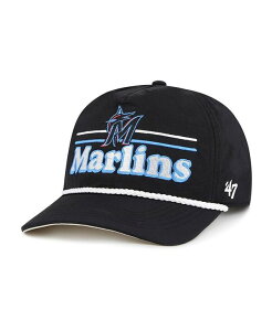 47 �u�����h �����Y �A�N�Z�T���[ �X�q �L���b�v �P�[�v '47 Brand Men's Black Miami Marlins Campscape Hitch Adjustable Hat Black �u���b�N