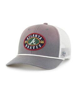 47 uh Y ANZT[ Xq '47 Brand Men's Gray/White Atlanta Braves Tide Sweep Rope Trucker Adjustable Hat Gray White zCg