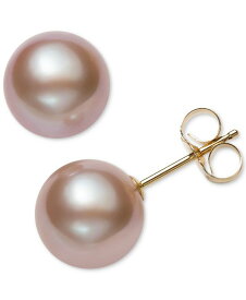ベル ドゥ メール レディース ピアス・イヤリング アクセサリー Cultured Freshwater Pearl Stud 14k Yellow Gold Earrings (8mm) Pink