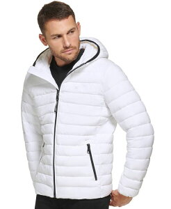 JoNC Y AE^[ WPbgEu] LeBO WPbg Calvin Klein Men's Hooded & Quilted Packable Jacket White zCg