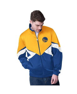 X^[^[ Y AE^[ WPbgEu] WPbg Starter Men's Gold/Royal Golden State Warriors Rush Applique Full-Zip Track Jacket Gold Royal S[h