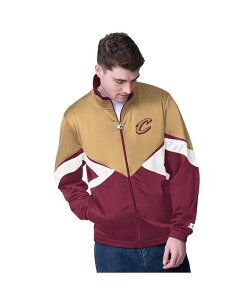 X^[^[ Y AE^[ WPbgEu] WPbg Starter Men's Wine Cleveland Cavaliers Rush Applique Full-Zip Track Jacket Wine C