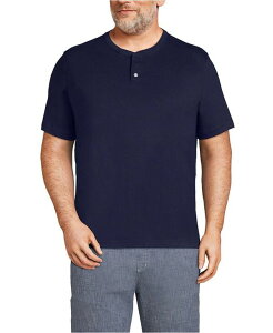�����Y�G���h �����Y �g�b�v�X T�V���c �g�[�� �V���c Lands' End Big & Tall Short Sleeve Super-T Henley T-Shirt Radiant navy �l�C�r�[