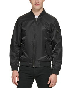 [oCX Y AE^[ WPbgEu] Te WPbg Levi's Men's Flight Full-Zip Satin Bomber Jacket Black ubN