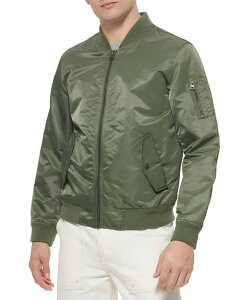[oCX Y AE^[ WPbgEu] Te WPbg Levi's Men's Flight Full-Zip Satin Bomber Jacket Thyme
