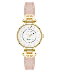 ANC fB[X ANZT[ rv U[ Anne Klein Women's Quartz Blush Pink Leather and Gold-Tone Metal Alloy Strap Watch 26mm Gold-Tone Blush Pink sN