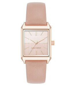 yz iCEFXg fB[X rv ANZT[ Women's Quartz Rectangular Rose Gold-Tone and Pink Polyurethane Leather Band Watch 29mm Pink Rose Gold-Tone