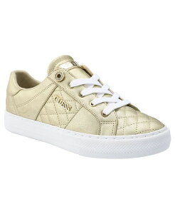 QX fB[X V[Y Xj[J[ [X GUESS Women's Loven Lace-Up Sneakers Gold Metallic S[h